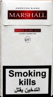  Сигареты "Marshall" Super Slims.(Маршал Супер Слимс. Красный). Цена за блок (10 пачек)