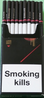 Сигареты "Sobranie" less smoke smell (Собрание слимс черное). (duty free.) Цена за блок (10 пачек) 0