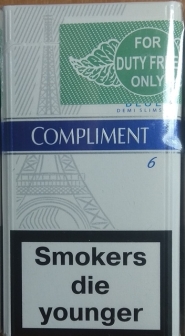 20 ШТ (белая сигарета). Сигареты "Compliment" Demi Slims. Blue (Duty Free) (Комплимент синий). Цена за блок 10 пачек) 0