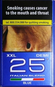  25 шт (Деми). Сигареты "25 XXL" blue (25 два икса ель.) Цена за блок (8 пачек).