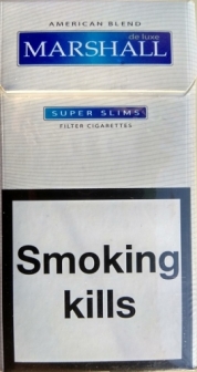 Сигареты "Marshall" Super Slims. Blue (Маршал Супер Слимс. Синий). Цена за блок (10 пачек)