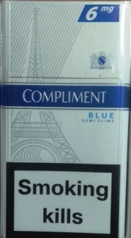 20 ШТ (белая сигарета). Сигареты "Compliment" Demi Slims. Blue (Duty Free) (Комплимент синий). Цена за блок 10 пачек)