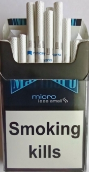 ORIGINAL! Цигарки "Marlboro black micro less smell" ("Мальборо чорний мікро") (Duty Free) Ціна за блок (10 пачок)