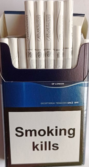 ORIGINAL. Сигарети "Rothmans slim Nano blue" (Ротманс Слім Нано синій). (duty free.) Ціна за блок (10 пачок) 0