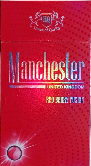 Сигарети з капсулою полуниця "Manchester red berry fusion" Ціна за блок (10 пачок) 0
