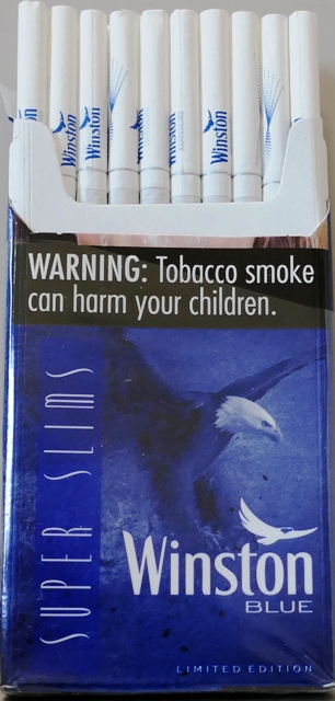 "Winston blue" Super Slims. Duty free (Вінстон синій/слімс) (Целофан). Ціна за блок (10 пачок)&" 0