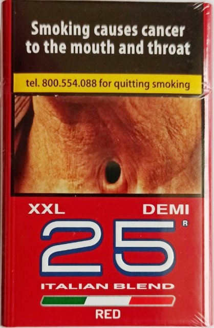 25 шт (Демі). Сигарети" 25 XXL " Red (25 два ікси Ель.) Ціна за блок (8 пачок) 0