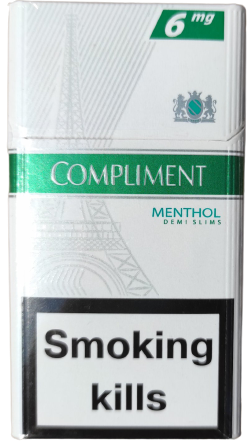 Сигарети "Compliment" menthol (комплімент ментоловий). (duty free.) Ціна за блок (10 пачок)