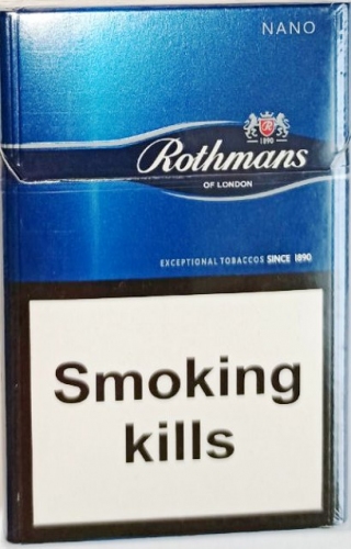 ORIGINAL. Сигарети "Rothmans slim Nano blue" (Ротманс Слім Нано синій). (duty free.) Ціна за блок (10 пачок)