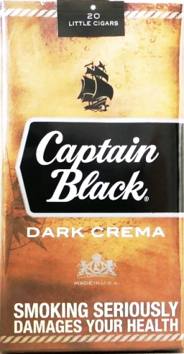 Мини сигары "Capitan black dark crema " . Duty free (Капитан Блэк темный крем) (Целофан). Цена за блок (10 пачек)