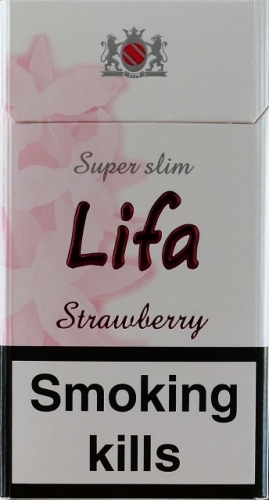 Цигарки "lifa super slim strawberry" (Ліфа полуниці). (duty free.) Ціна за блок (10 пачок)